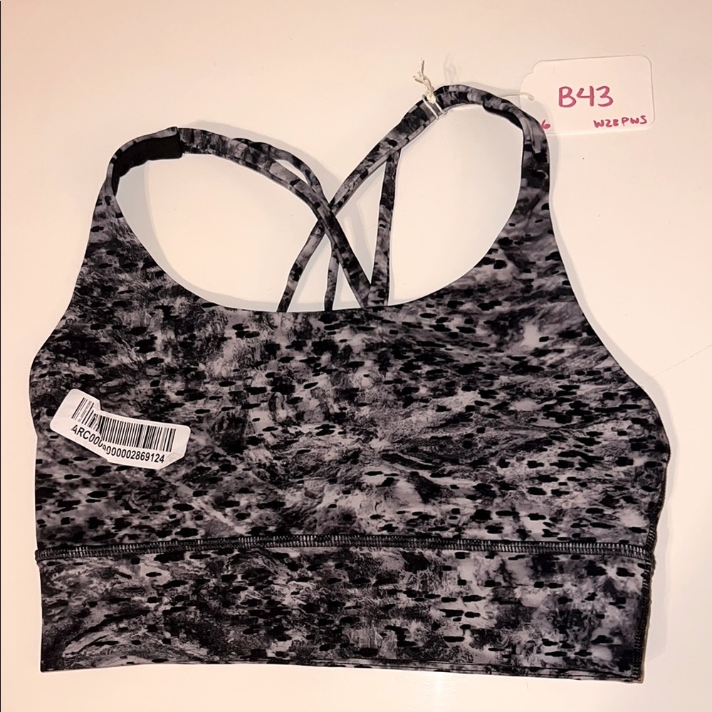Lululemon Energy Longline Bra *Medium Support, B–D Cups, Estuary Grey Multi, 6
